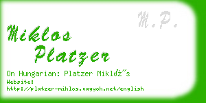 miklos platzer business card